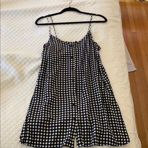 Plaid black and white dress